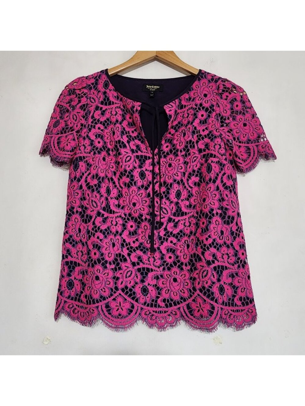 Black Label Juicy Couture Lace Top Blouse Floral
